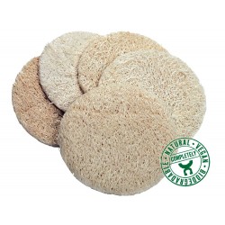 Tampons de massage en luffa - Tampon de massage en luffa, 5 pièces par sachet. 100% naturel, végétal, biodégradable, végan.