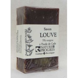 Savon-shampoing Louve - Le Savon-Shampoing Louve, saponifié à froid et surgras, est élaboré avec de l'huile de cade rect